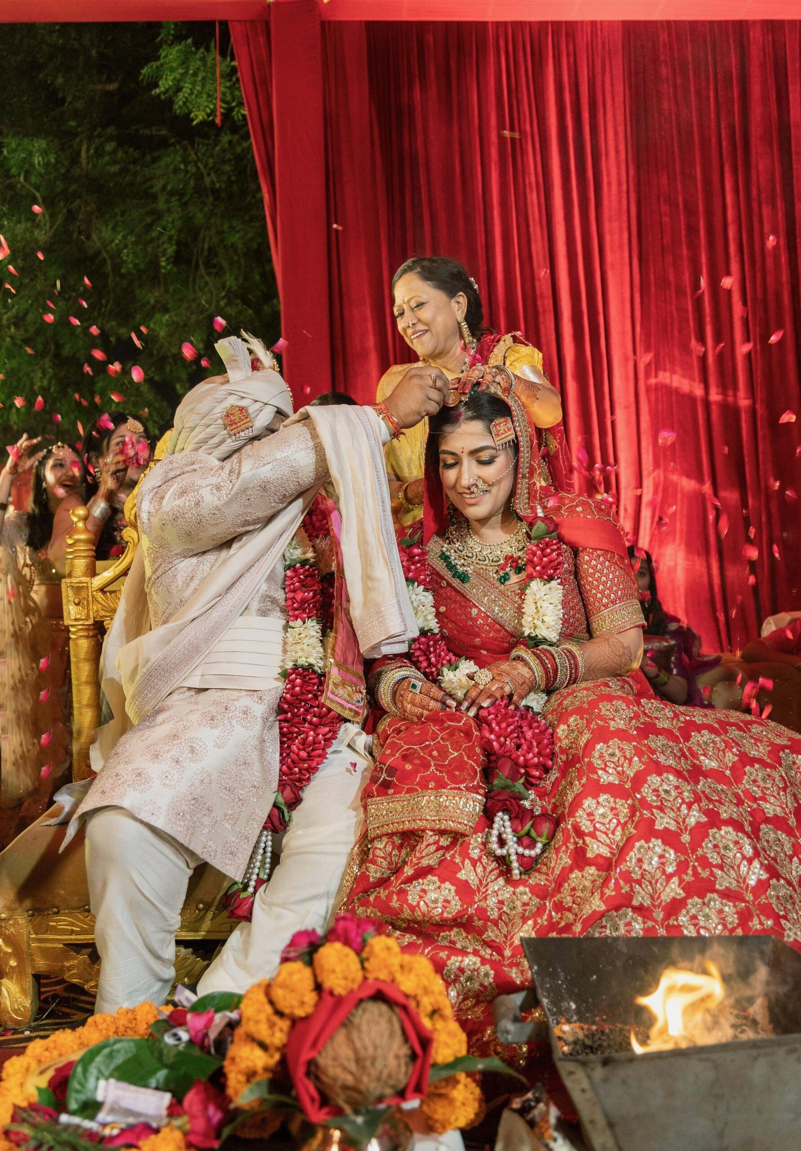 Bride and groom during their wedding celebration