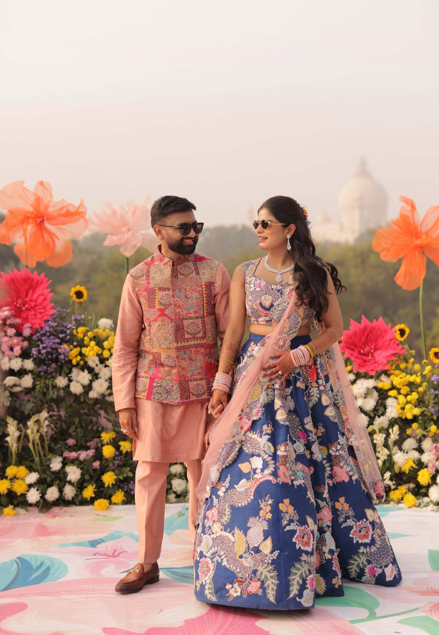 A moment from a colourful pre-wedding celebration